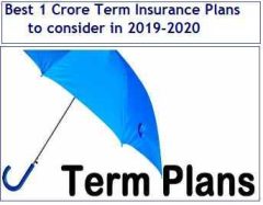 Best 1 Crore Term Insurance Plans in India in 2019-2020