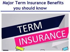 Major Term Insurance Benefits you should know