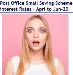 Post Office Small Saving Scheme interest Rates – April, May and Jun 2020