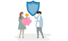 Illustration of financial insurance concept